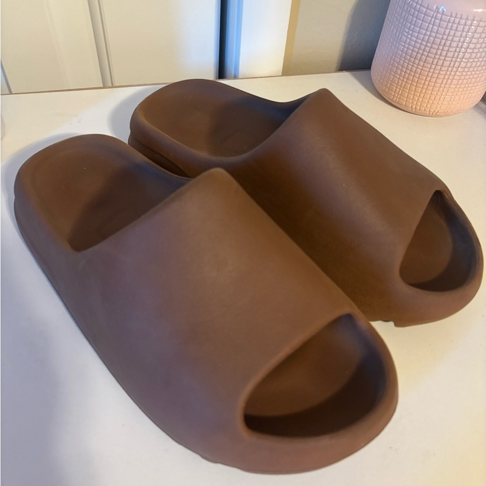 Brown Yeezy Slides
